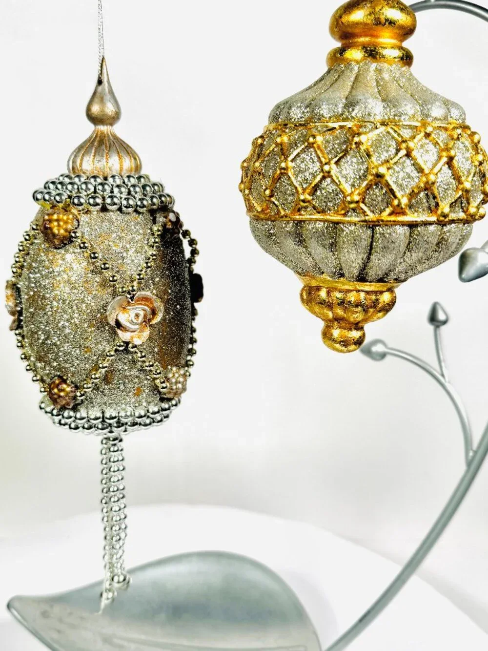 2 Finial Gold and Silver 5.5